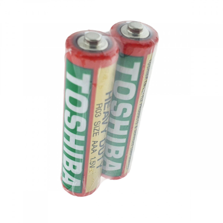 Baterii Heavy Duty R03 - Set 2 baterii AAA, Toshiba Heavy Duty, R3, 1.5V, ambalate in folie