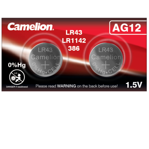 Baterii ceas alcaline - Set 2 Baterii Alcaline Buton AG12 LR43 1.5V 105mAh, Autonomie Exceptionala, pentru Calculatoare, Jucarii, Aparate Medicale