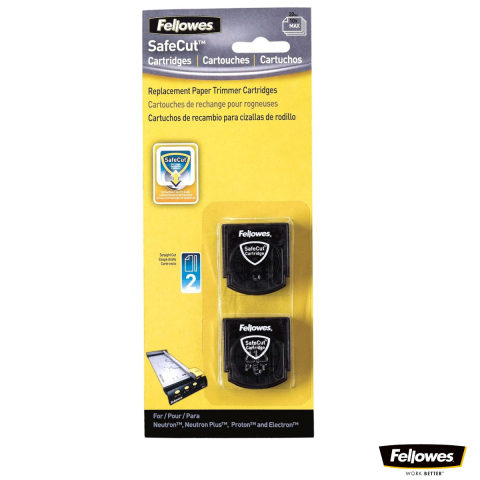 Ghilotine pentru hârtie - Set 2 cutite rotative drepte pentru ghilotina cu disc, Fellowes, inlocuire lama SafeCut, pentru trimmer rotativ
