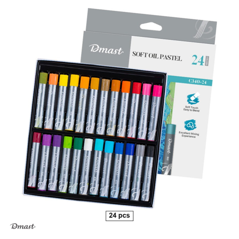 Creioane colorate si carioci - Set 24 creioane pastel ulei Dmast by Pebeo, 24 culori