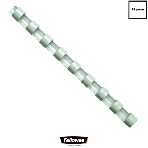 Sisteme de indosariat - Set 25 Spire plastic 6mm alb pentru legat documente A4, 2-20 coli, Fellowes