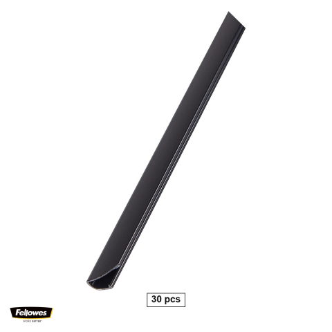 Birotica papetarie - Set 30 sine de prindere Fellowes A4 de 11 mm pentru 75 coli, fara perforarea hartiei, colturi rotunjite, negre