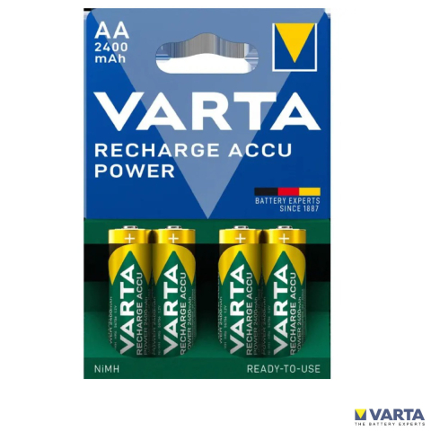 Baterii acumulatori standard - Set 4 Baterii Acumulatori Varta AA Reincarcabile, 2400 mAh, Cu Tehnologie Ready-to-Use, Pentru Dispozitive cu Consum Ridicat, Gata de Folosit Imediat