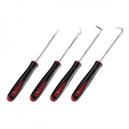 Bricolaj - Set 4 instrumente carlige si sule, 13562, maner rosu cu negru