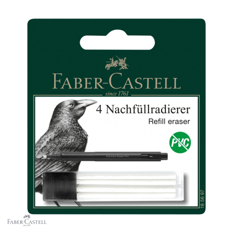 Radiere - Set 4 radiere rezerva Faber-Castell Precision, pentru radiera creion, uz profesional