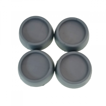 Set protectie - Set 4 suporturi antivibratie, anti-derapante si anti-zgomot, din PVC, pentru masina de spalat rufe si uscatoare de rufe, gri