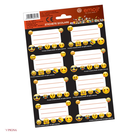 Birotica papetarie - Set 40 etichete autoadezive Pigna Emoji, scolare