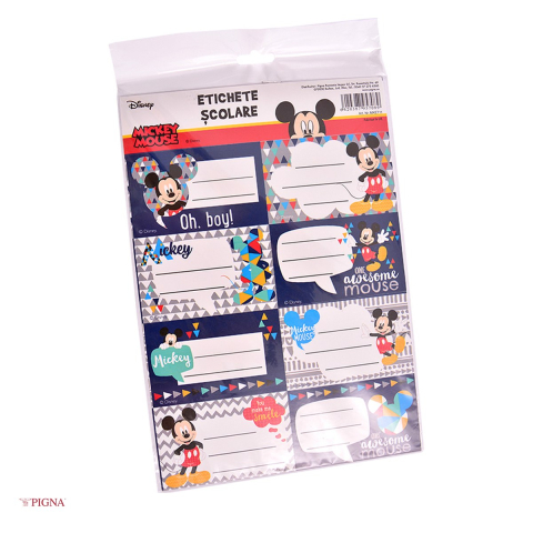 Birotica papetarie - Set 40 etichete autoadezive Pigna Mickey Mouse, scolare