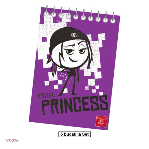 Caiete - Set 5 blocuri notes Pigna Emoji, A6, 70 file, matematica, 80 g/mp, spira aritmetica