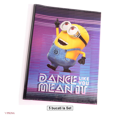 Alte accesorii scolare - Set 5 coperte Pigna A5, caiet minions