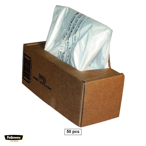 Birotica papetarie - Set 50 saci Fellowes pentru distrugatoare de documente, capacitate 53-75 l