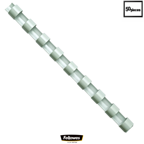 Sisteme de indosariat - Set 50 Spire plastic 28 mm alb pentru legat documente A4 pana la 240 coli Fellowes