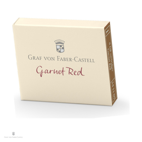 Cerneala si Consumabile pentru Stilouri - Set 6 cartuse de cerneala Garnet Red, Graf von Faber Castell, in cutie