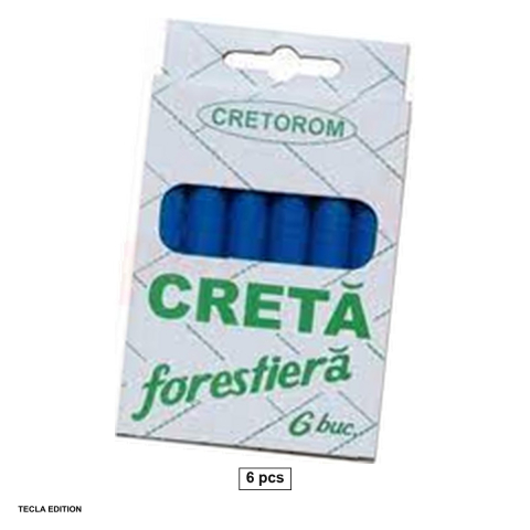 Birotica papetarie - Set 6 crete forestiere rotunde pentru lemn, albastre