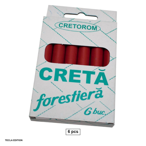 Birotica papetarie - Set 6 crete forestiere rotunde pentru lemn, rosii
