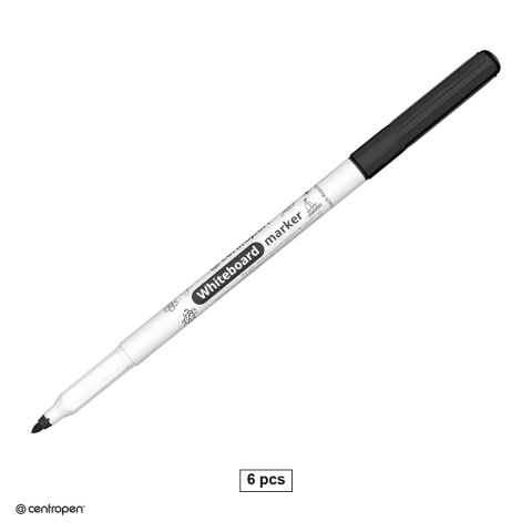 Instrumente de scris - Set 6 markere whiteboard Centropen 2507, varf rotund 1-2 mm, 6 culori