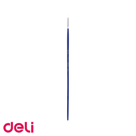 Birotica papetarie - Set 6 pensule profesionale Deli, varf rotund nr. 1, corp lemn, par nailon, pentru desen si pictura