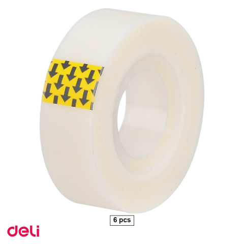 Ambalaj birou - Set 6 role banda adeziva invizibila Deli 18 mm x 33 m, material netoxic, ambalate in cutie de carton