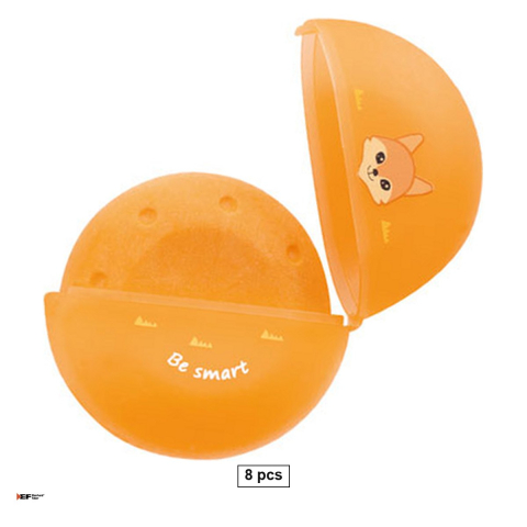 Birotica papetarie - Set 8 radiere pentru creion Eberhard Faber in cutie de protectie, model cu animale, 43x25x13 mm