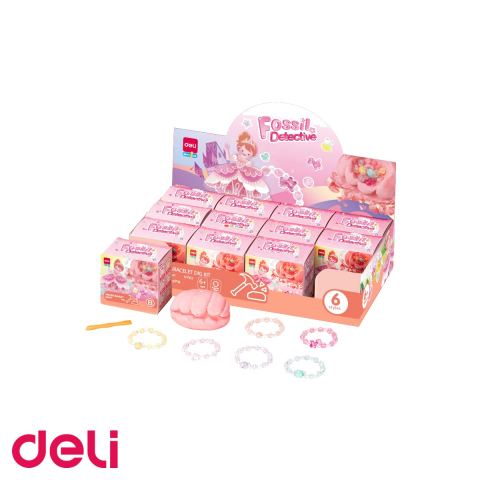 Seturi si jocuri creative - Set creativ Deli Fossile Detective, kit descoperire bratari fosile, pentru copii peste 6 ani