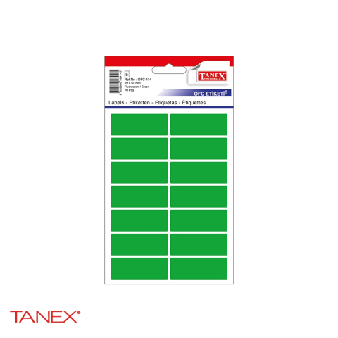 Birotica papetarie - Set etichete autoadezive Tanex, 19x50 mm, colturi rotunjite, culoare verde, 70 bucati/set, hartie FSC certificata