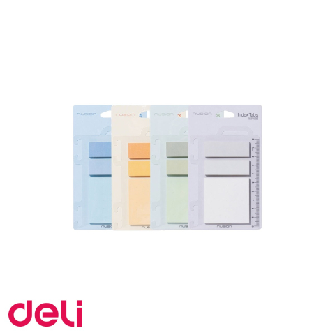 Notes, Post-it si cuburi de hartie - Set notite adezive Deli NuSign pastel, 52x52mm cu file index, pentru organizare rapida la birou