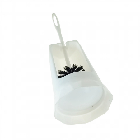 Accesorii sanitare - Set toaleta cu perie si suport din plastic, lungime perie 360 mm, dimensiuni suport 206 x 118 x 77 mm, Y-079, alb