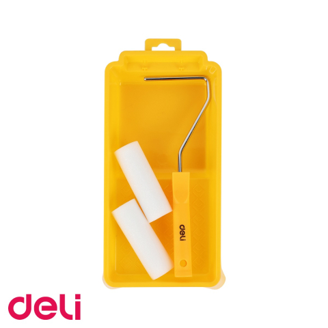 Trafalete, role si accesorii pentru vopsit - Set zugravit Deli cu trafalet, 2 rezerve role si tavita, absorbtie ridicata, pentru pereti si tavane