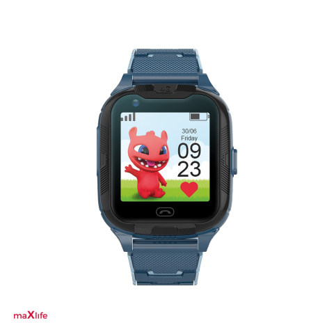 Ceasuri - Smartwatch Maxlife MXKW-350, GPS WiFi 4G, albastru, IPX7, 1.4" 240 x 240 px, curea 248 mm