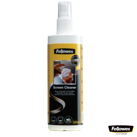 Menaj - Spray de curatare pentru monitor 250 ml, Fellowes, uscare rapida, proprietati antistatice, pentru ecrane CRT, TFT, LCD