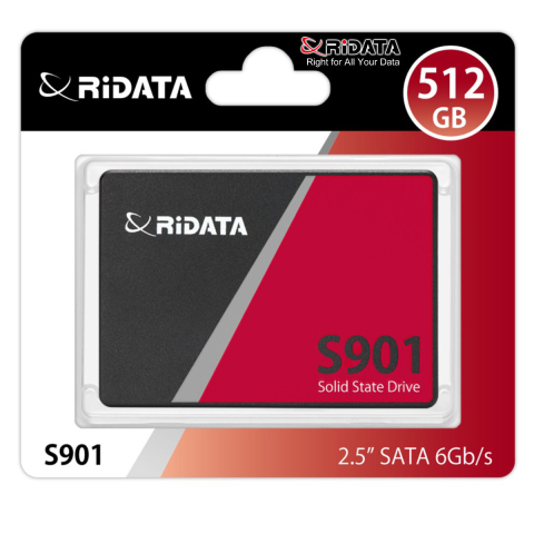 SSD SATA 3 - SSD 2.5 SATA 512GB RIDATA S901, Viteza Maxima 550 MB/s, pentru Gaming, Workstation, Backup, cu Tehnologie Avansata LDPC ECC