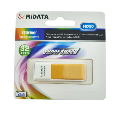 Memorii USB 3.X - Stick USB 3.0 RiDATA, 32 GB, Transfer Rapid, Backup, Filme, Conector Retractabil Portocaliu