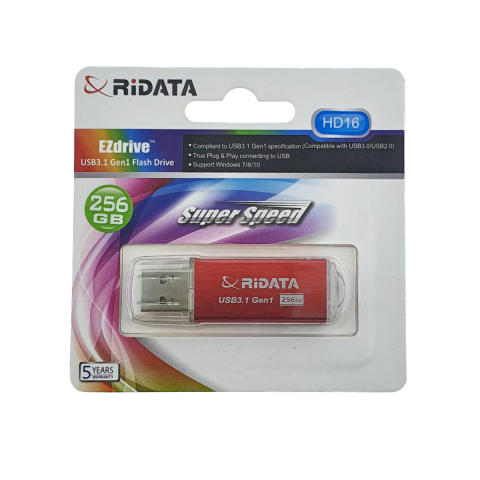 Medii de stocare - Stick USB 3.1 RiDATA 256GB Transfer Rapid Carcasa Metalica pentru Stocare Documente, Backup, cu Functie Securitate Partitie Privata, Rosu