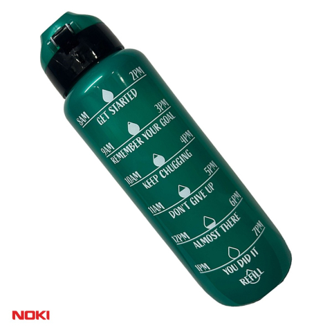 Sticle si recipiente apa - Sticla de apa Noki T-0103 din tritan fara BPA, 1000 ml, deschidere automata cu buton si blocare, maner de transport, culori asortate
