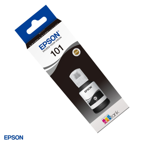 Cartuse inkjet - Sticla de cerneala Epson 101 EcoTank, 127 ml, randament 7.500-8.500 pagini, pentru imprimante EcoTank, negru, C13T03V14A