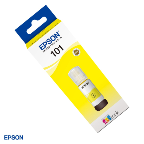 Cartuse inkjet - Sticla de cerneala Epson 101 EcoTank, 70 ml, randament 6.000-6.500 pagini, pentru imprimante EcoTank, galben, C13T03V44A