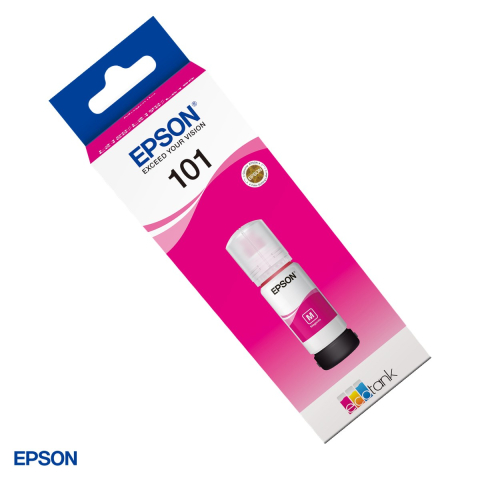 Cartuse inkjet - Sticla de cerneala Epson 101 EcoTank, 70 ml, randament 6.000-6.500 pagini, pentru imprimante EcoTank, magenta, C13T03V34A