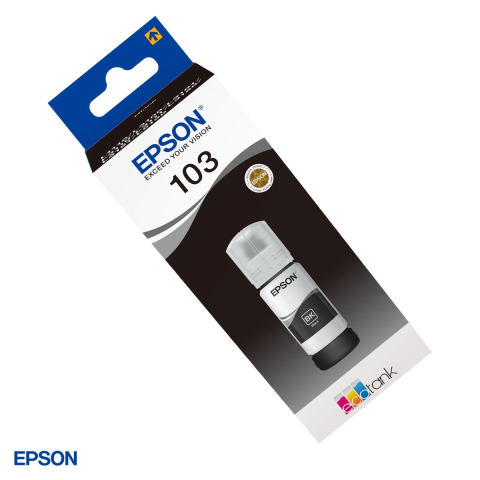 Cartuse inkjet - Sticla de cerneala Epson 103 EcoTank, 65 ml, cerneala dye, randament 4.300-4.700 pagini, pentru imprimante EcoTank, negru, C13T00S14A