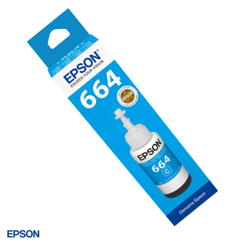 Cartuse inkjet - Sticla de cerneala Epson T6642 EcoTank, 70 ml, randament 6.500-7.500 pagini, pentru imprimante EcoTank seria L, cyan, C13T66424A