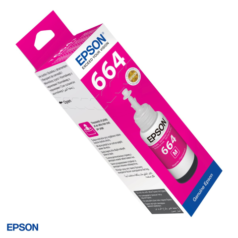 Cartuse inkjet - Sticla de cerneala Epson T6643 EcoTank, 70 ml, randament 6.500-7.500 pagini, pentru imprimante EcoTank seria L, magenta, C13T66434A