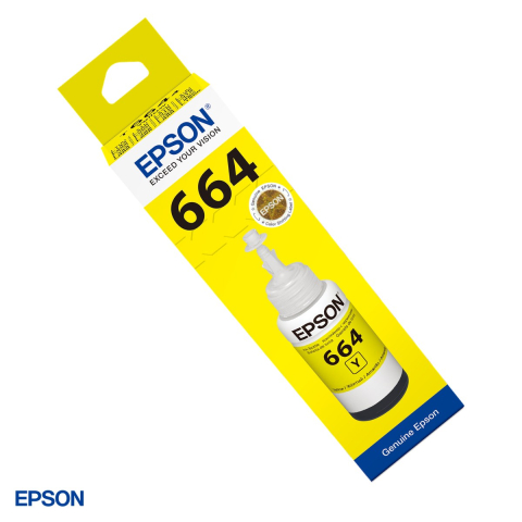 Cartuse inkjet - Sticla de cerneala Epson T6644 EcoTank, 70 ml, randament 6.500-7.500 pagini, pentru imprimante EcoTank seria L, galben, C13T66444A