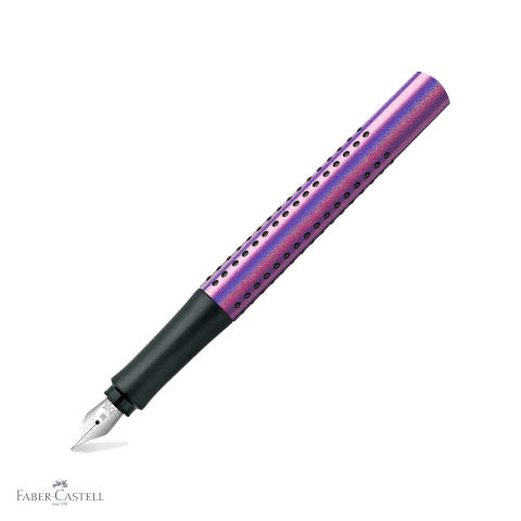 Birotica papetarie - Stilou Faber-Castell Grip 2011 Glam Violet, penita otel inoxidabil, pentru dreptaci si stangaci