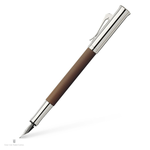 Instrumente de scris - Stilou Graf von Faber Castell Guilloche Cognac Brown, penita F