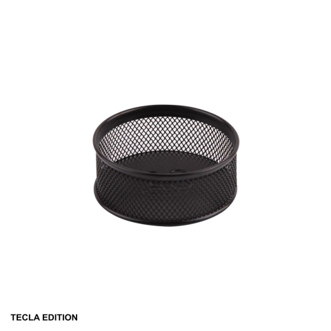 Suporturi articole birou - Suport agrafe de birou Tecla Edition, plasa metalica neagra, design Mesh, pentru organizare birou