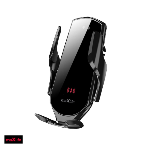 Accesorii IT - Suport auto Maxlife MXCH-08, prindere in grila de ventilatie, incarcare wireless 15 W, inchidere automata, negru