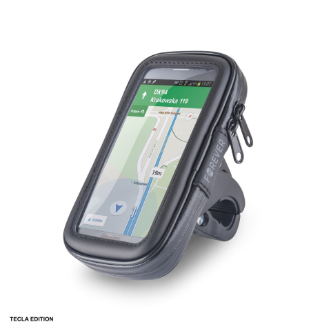 Ciclism - Suport de telefon impermeabil pentru bicicleta XL, montaj pe ghidon, Forever BH-100, negru