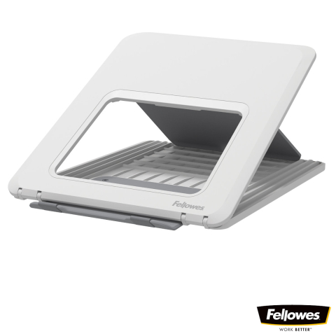 Suporturi ergonomice pentru laptop - Suport ergonomic pentru laptop, Fellowes Breyta, pliabil, 12 pozitii de inaltime, suporta laptop pana la 14 inch (4 kg), pentru birou si mobil, culoare alb