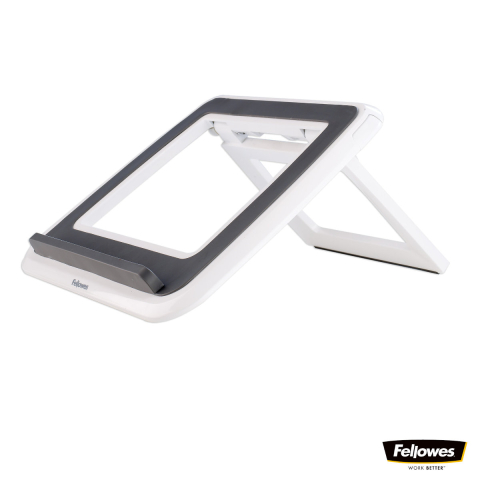 Suporturi ergonomice pentru laptop - Suport ergonomic pentru laptop, Fellowes I-Spire Quick-Lift, 7 unghiuri reglabile, pliabil, pentru laptop pana la 17 inch (4.5 kg), alb