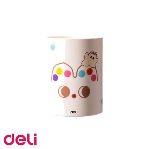 Organizatoare si suporturi de birou - Suport instrumente de scris Deli Z450, plastic ABS alb, organizator pixuri si creioane pentru birou