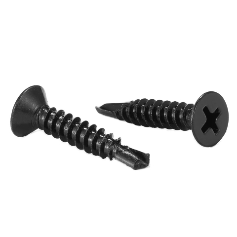 Sisteme de Fixare - Surub autoperforant pentru rigips, 3.5x45 mm, varf forant, cap inecat, otel fosfatat, pentru straturi duble si aplicatii speciale, lungime extinsa, negru